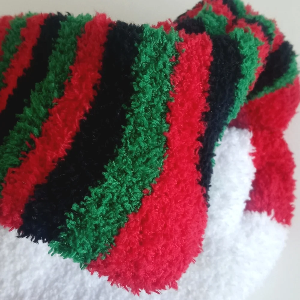 Set of 2 Pair Reindeer & Holiday Stripe Sock Set Holiday/Christmas *Super Soft